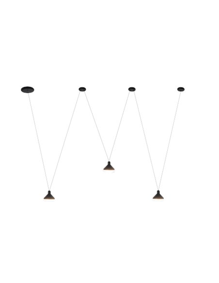 Colgante de techo Antares – Mantra – Lámpara colgante negra con 3 luces LED 3000K 1770 lm