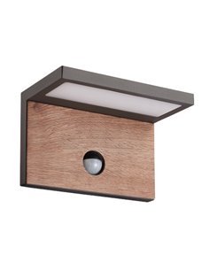 Aplique de pared de exterior Ruka – Mantra – Lámpara de exterior con sensor, de madera, IP54 LED 3000K 2