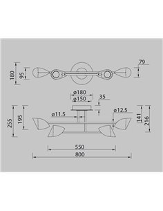 Plafón de techo Capuccina – Mantra – Lámpara de techo 4 luces, LED 3000K 2