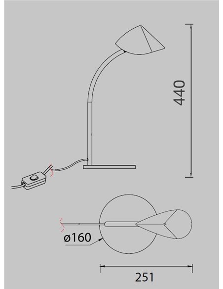 Lámpara de mesa Capuccina – Mantra – Lámpara LED 3000K, 44-56 cm