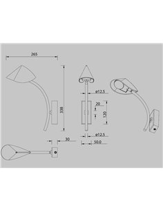 Aplique de pared Capuccina – Mantra – Lámpara de pared LED 3000K, pantalla orientable