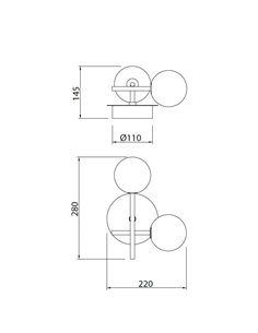 Aplique de pared Cellar – Mantra – Lámpara de pared tipo bola, 2xG4, Negro 2