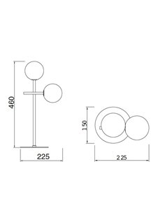 Lámpara de mesa Cellar – Mantra – Lámpara bola, 2xG4, Negra 2