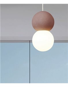 Colgante de techo Galaxia – Mantra – Lámpara de techo bola, Blanco+Gris+Rojo, E27