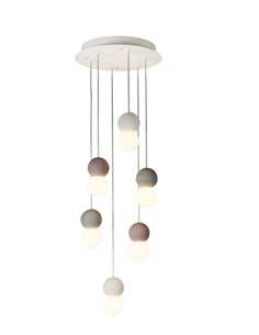 Colgante de techo Galaxia – Mantra – Lámpara de techo bola, Blanco+Gris+Rojo, E27
