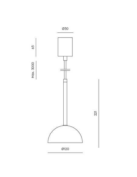 Lámpara colgante Dussa – Aromas – Lámpara de techo de mármol, altura ajustable, LED, regulable Dali-Push
