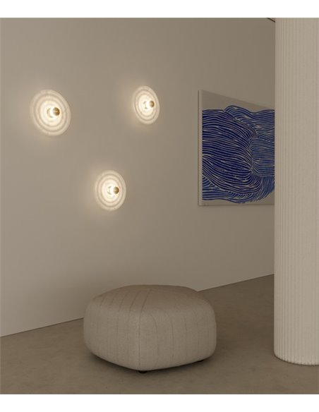 Aplique de pared Wave – Aromas – Lámpara de pared de alabastro, Blanco, 30 cm