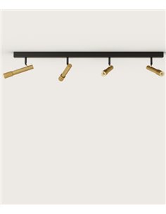 Regleta de techo Ycro – Aromas – Foco de techo proyector, 4 luces LED 3000K, Regulable Dali/Push 2