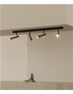 Regleta de techo Ycro – Aromas – Foco de techo proyector, 4 luces LED 3000K, Regulable Dali/Push