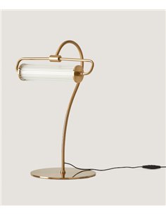Lámpara de mesa Ison – Aromas – Lámpara clásica de vidrio estriado, LED 27leRegulable 2