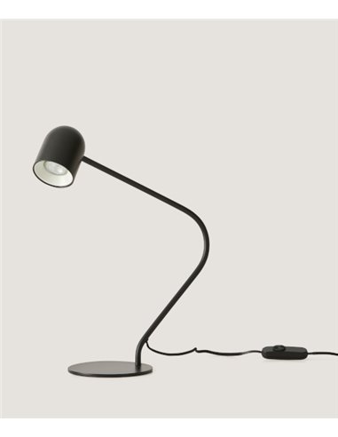 Lámpara de mesa Pipe – Aromas – Lámpara de lectura negra, de mármol, LED 3000K
