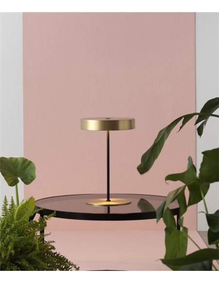 Lámpara de mesa Ambor – Aromas – Lámpara dorada, LED 3000K, Regulable
