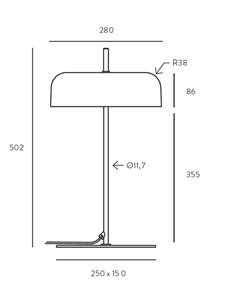 Lámpara de mesa Atil – Aromas – Lámpara de cristal blanco, LED 2700K, 50 cm 2