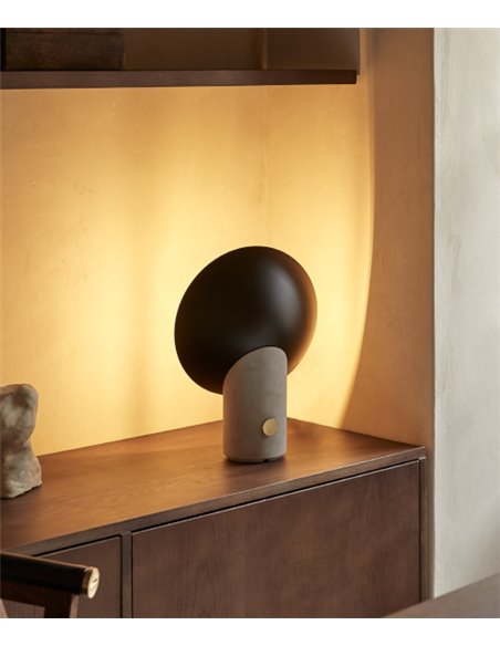 Lámpara de mesa Lola – Aromas – Lámpara decorativa de hormigón, Regulador en base