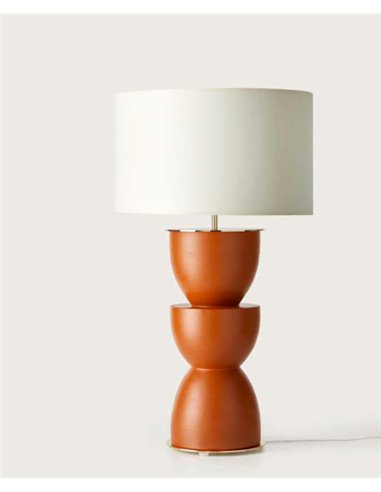 Lámpara de mesa Metric – Aromas – Lámpara decorativa de cerámica amarilla, Pantalla incluida