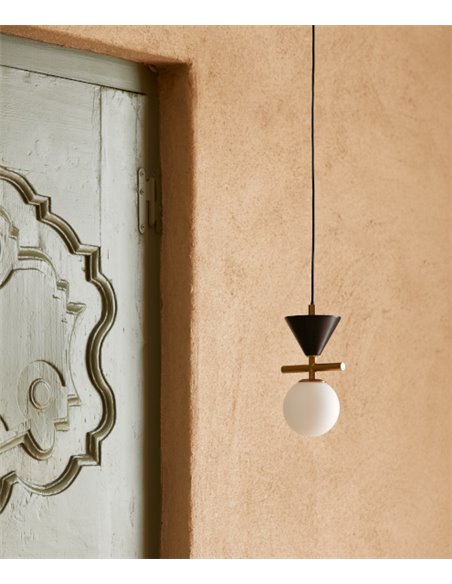 Lámpara colgante Oneta – Aromas – Lámpara de techo decorativa, Oro envejecido, tipo bola, LED 2700K