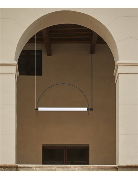 Lámpara colgante Arc – Aromas – Lámpara de techo decorativa, Dorada-Negra, LED 3000K