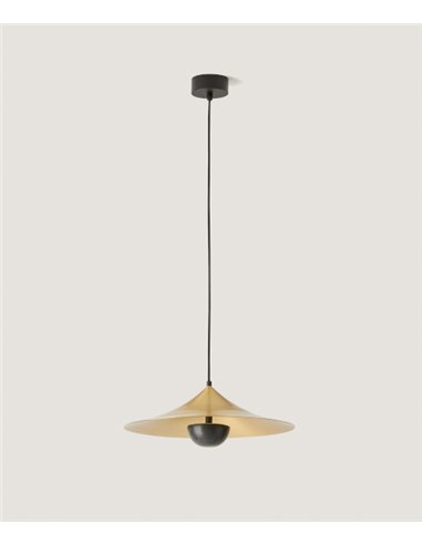 Lámpara colgante Hat – Aromas – Lámpara de techo decorativa, Dorada-Negra-Blanca, LED 3000K