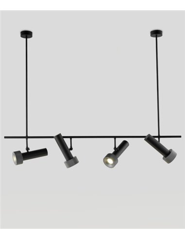 Lámpara colgante Focus – Aromas – Lámpara de techo con 4 focos, LED 3000K, 130 cm