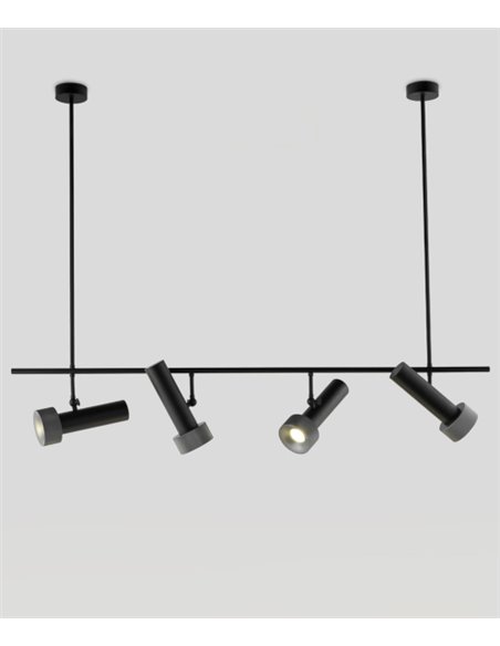 Lámpara colgante Focus – Aromas – Lámpara de techo con 4 focos, LED 3000K, 130 cm