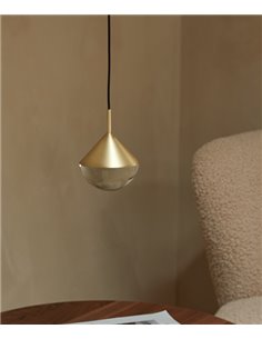 Lámpara colgante Nino – Aromas – Lámpara de techo de vidrio óptico, Dorado+Negro, Regulable 2