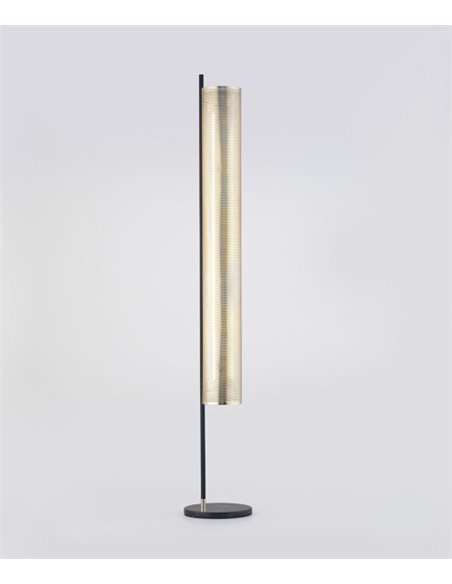 Lámpara de pie Fito – Aromas – Lámpara de salón dorada, Mármol, LED 3000K, 140 cm