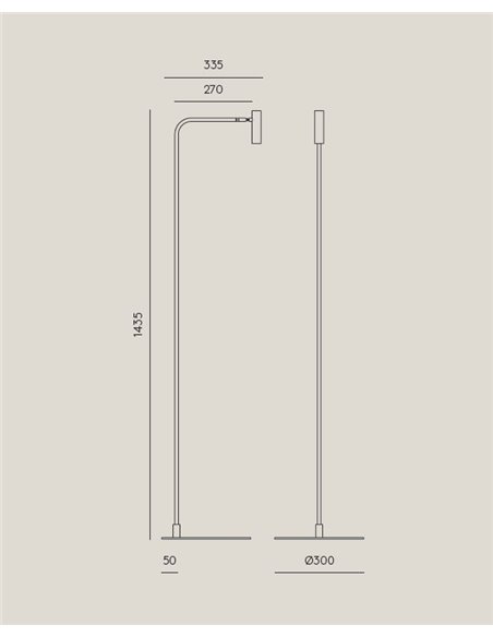 Lámpara de pie Maho – Aromas – Lámpara de pie de lectura, LED regulable, 143 cm