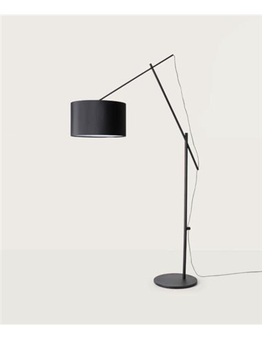 Lámpara de pie Ario – Aromas – Lámpara de pie de lectura, Negra, 210 cm