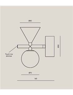 Aplique de pared Oneta – Aromas – Aplique de pared decorativo, Mármol, tipo bola 2