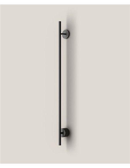 Aplique de pared Clock – Aromas – Lámpara de pared de acero negra mate, LED 3000K, 111 cm