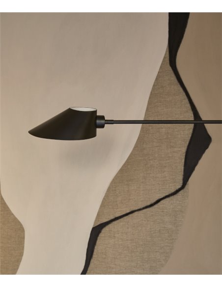 Aplique de pared Duo – Aromas – Lámpara de pared de lectura, 2 brazos orientables, Negra