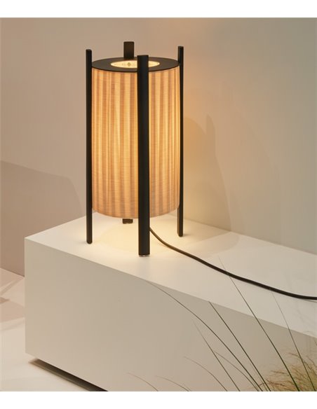 Lámpara de pie Rol - Milán - Lámpara de exterior IP54, Madera de iroco barnizada, 3 tamaños
