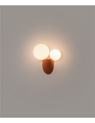Lámpara de pared Land - Milán - Aplique de pared tipo bola, Acabados visón/gris marengo/terra