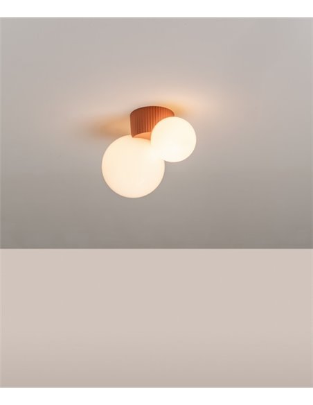 Plafón de techo Land - Milán - Lámpara de tecjp tipo bola, Acabados visón/gris marengo/terra
