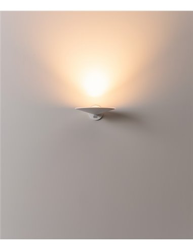 Aplique de pared Pla - Milán - Lámpara de pared minimalista, Aluminio gris+cobre+blanco, LED 2700K