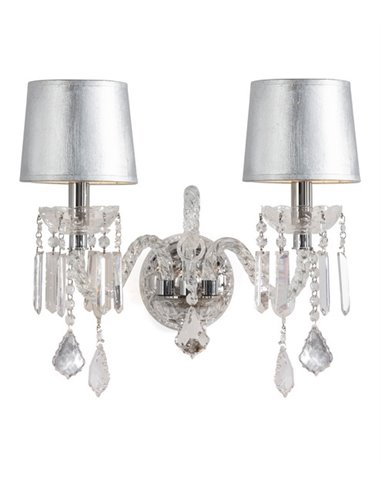 Lámpara de pared – Copenlamp – Aplique de cristal Asfour, Pantallas pan de plata