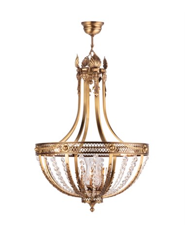 Lámpara de techo – Copenlamp – Colgante clásico, Cristales Asfour