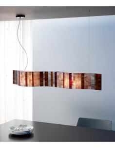 Lampara colgante Vento - a-emotional light - Lámpara de cristal beige, 96 cm