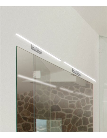 Aplique de pared Morne - Mantra - Lámpara para espejo de baño, Negro+Cromo+Blanco, LED 4000K