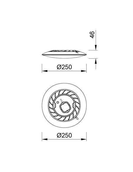 Plafón de techo Slim – Mantra – Lámpara de techo blanca, LED 3000/4000/5000K, 25/37/46 cm