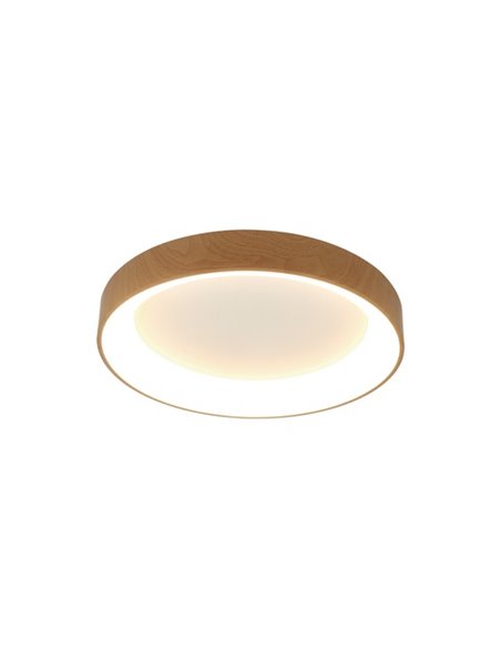 Plafón de techo Niseko – Mantra – Lámpara de techo blanca/madera, LED 3000K