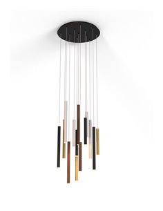 Lámpara Colgante de techo Cala - Mantra - 14 luces con plafón redondo, idónea para grandes techos