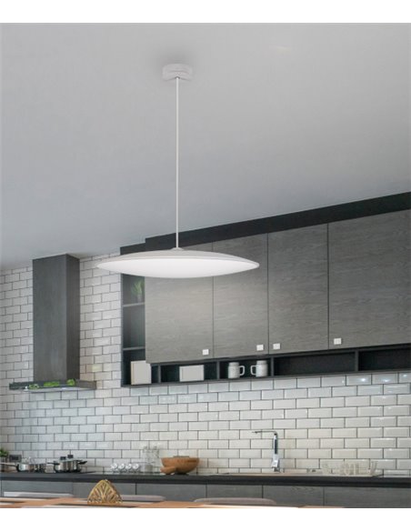 Colgante de techo Slim – Lámpara minimalista blanca+negra, LED 3000/4000K
