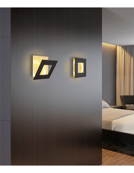 Aplique de pared Dalia – Mantra – Lámpara cuadrada orientable, LED 3000K, 14/18/22/40 cm