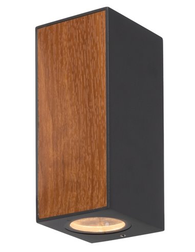Aplique de exterior Beret – Mantra – Lámpara de exterior madera+gris oscuro, IP65