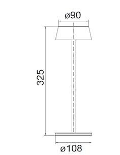 Lámpara portátil K4 - Mantra - Lámpara moderna de mesa exterior LED, regulable táctil