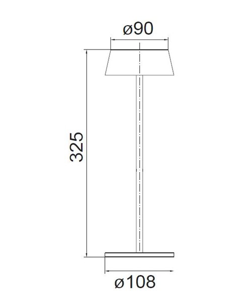 Lámpara portátil K4- Mantra – Lámpara de mesa exterior LED 3000K, Regulable táctil, Blanco/Negro/Corten