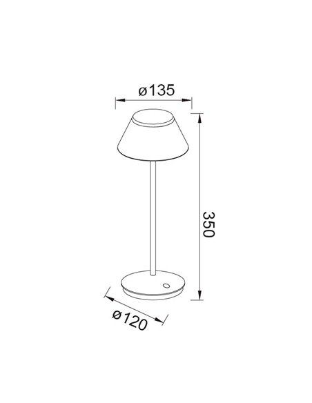 Lámpara portátil K5 – Mantra – Lámpara de mesa exterior, Regulable táctil, LED 3000K