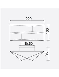 Aplique de pared Fuji – Mantra – Lámpara LED 3000K, Acabados blanco/negro