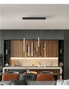 Colgante de techo Cala (rectangular) – Mantra – Lámpara multicolor, 14 luces, LED 3000K